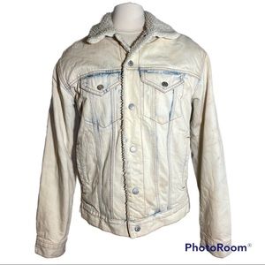 BDG Urban Outfitters Sherpa lined acid wash denim jacket Size S-P